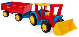 Большой игрушечный трактор Гигант с прицепом и ковшом